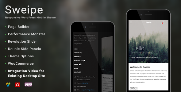 Sweipe - WordPress mobile themes